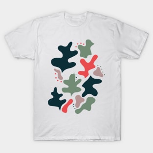 Tropical abstract shapes - Blue T-Shirt